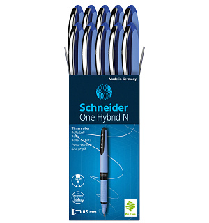 Ручка-роллер Schneider "One Hybrid N" синяя, 0,7мм, игольчатый пишущий узел, одноразовая