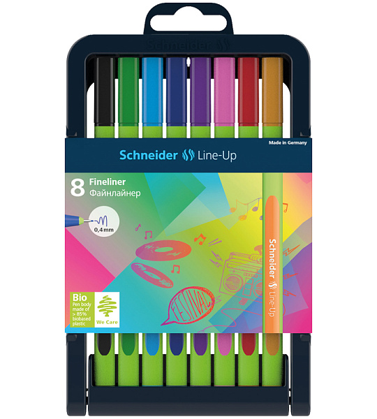 Набор капиллярных ручек Schneider "Line-Up" 08цв., 0,4мм, европодвес