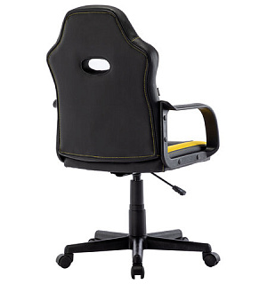 Кресло компьютерное BRABIX "Stripe GM-202", экокожа, черное/желтое, 532510