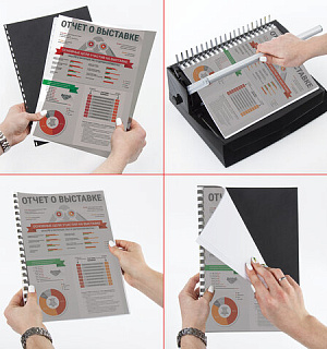 Обложки пластиковые для переплета, А4, КОМПЛЕКТ 100 шт., 200 мкм, прозрачно-дымчатые, BRAUBERG, 530831