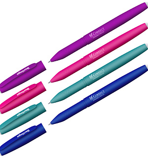 Ручка гелевая стираемая Berlingo "Correct" синяя, 0,6мм, прорезин. корпус, корпус ассорти