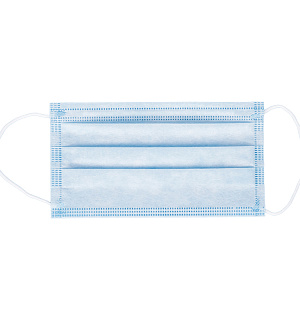 Маска медицинская, набор 50 шт., одноразовая OfficeClean ЭКОНОМ, 3-х сл. с носовым фиксатором на резинках, голубая, пакет (фильтр СМС)(ПОД ЗАКАЗ)
