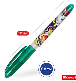 Ручка перьевая Luxor "Ink Glide", 1 картридж, корпус ассорти