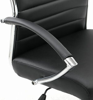 Кресло офисное BRABIX "Style EX-528", экокожа, хром, черное, 531947