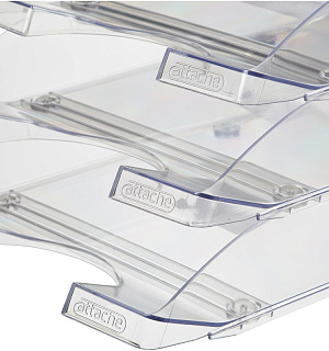 Лоток для бумаг Attache Line прозрачный 340х255х63мм