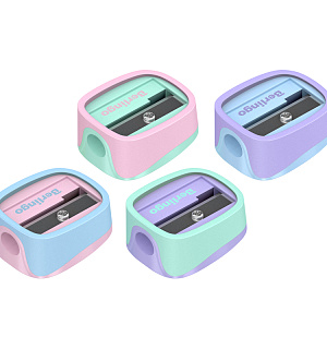 Точилка пластиковая Berlingo "Haze" 1 отверстие, ассорти, туба