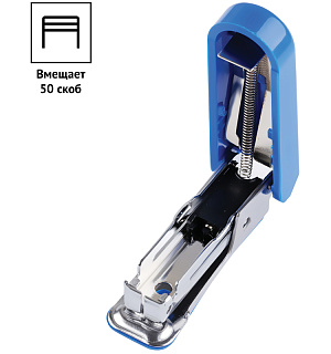 Мини-степлер №10 OfficeSpace до 7л., пластиковый корпус, синий