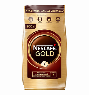 Кофе молотый в растворимом NESCAFE (Нескафе) "Gold", сублимированный, 900 г, мягкая упаковка, 01968, 12348493