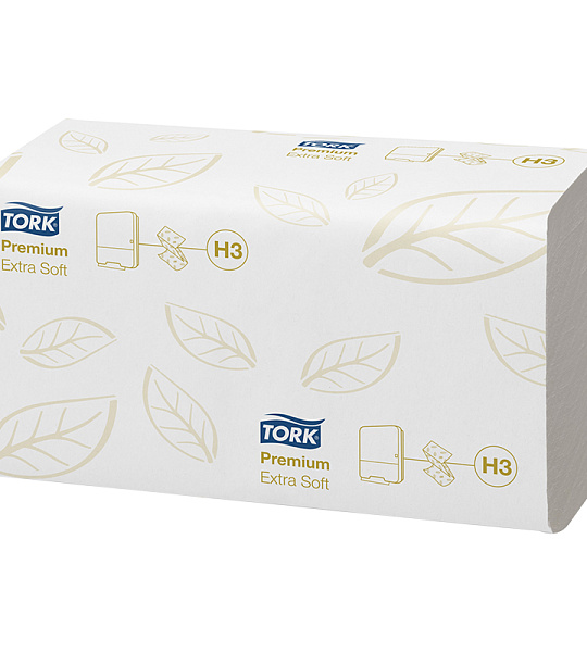 Полотенца бумажные лист. Tork "Premium"(ZZ сл)(H3), 2-слойные, 200л/пач, 23*22,6см, белые