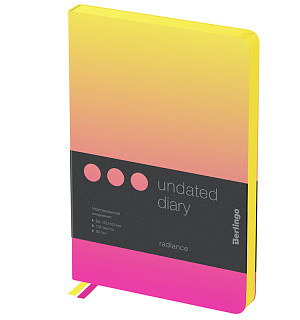 Ежедневник недатир. В6, 136л., кожзам, Berlingo "Radiance", желтый/розовый градиент