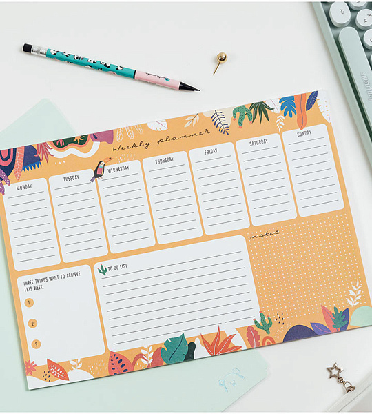 Планер на неделю MESHU 297*210мм (А4), 30л., "Bright life", на склейке