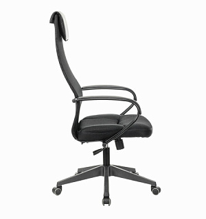 Кресло офисное BRABIX PREMIUM "Stalker EX-608 PL", ткань-сетка/кожзам, черное, 532090
