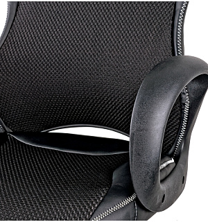 Кресло игровое Helmi HL-S02 "Virage", экокожа/ткань черная