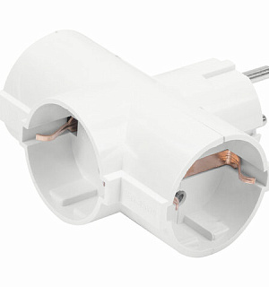 Сетевой тройник SONNEN U-030G, 3 розетки, с заземлением, 16 А, белый, 511441