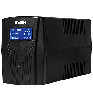 Источник бесперебойного питания SVEN Pro 650, 650VA (390W), 2 евророзетки, 2 розетки RJ45, SV-013844