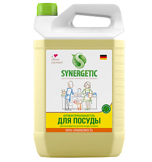 Средство для мытья посуды, фруктов, игрушек Synergetic "Лимон", антибакт., концентрат, канистра, 5л