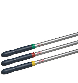 Черенок для уборочного инвентаря 150 см, без резьбы, 4 цветных кольца, ТИП B (d = 2,5 см), алюминий, VILEDA