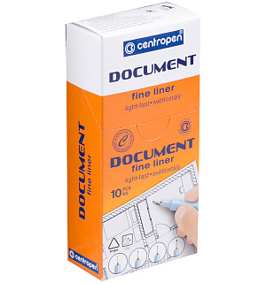 Ручка капиллярная Centropen "Document 2631" черная, 0,7мм