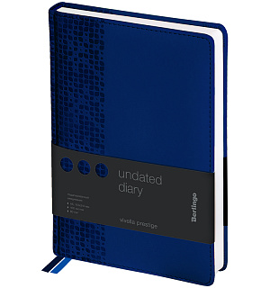Ежедневник недатир. A5, 160л., кожзам, Berlingo "Vivella Prestige", синий