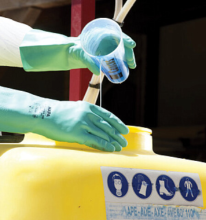 Перчатки нитриловые MAPA Ultranitril 492, хлопчатобумажное напыление, размер 7 (S), зеленые