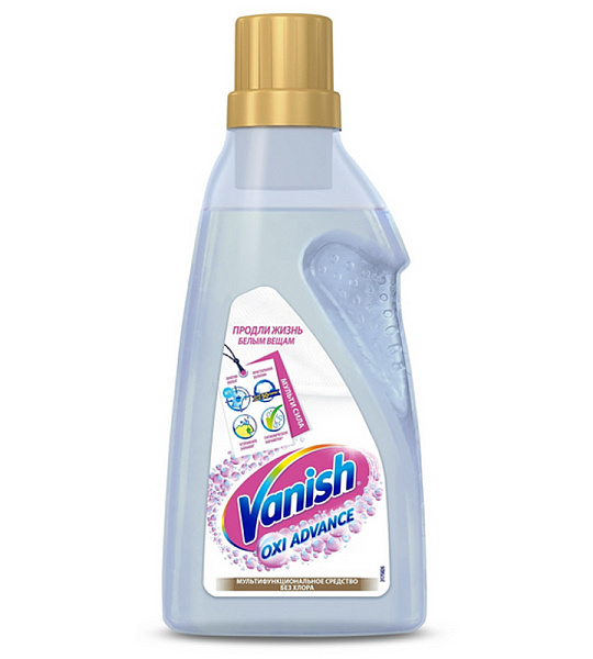 Пятновыводитель/отбеливатель Vanish"Oxi Advance" Мультисила, гель, для белых тканей, 750мл