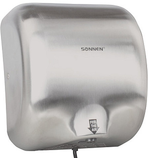 Сушилка для рук SONNEN HD-999, 1800 Вт, нержавеющая сталь, антивандальная, хром, 604746