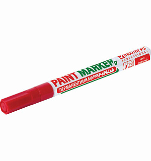 Маркер-краска лаковый (paint marker) 2 мм, КРАСНЫЙ, БЕЗ КСИЛОЛА (без запаха), алюминий, BRAUBERG PROFESSIONAL, 150865