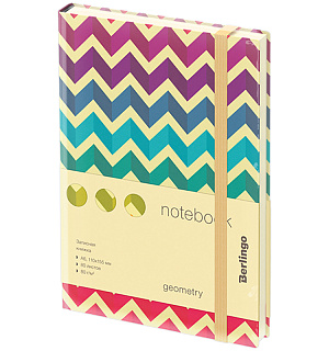 Записная книжка А6 80л., кожзам, Berlingo "Geometry", с рисунком