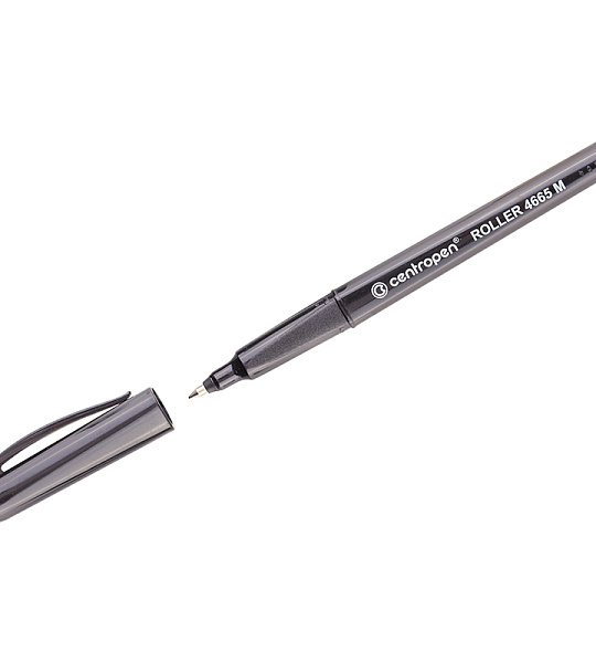 Ручка-роллер Centropen "4665" черная, 0,7мм, трехгран., одноразовая