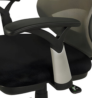 Кресло BRABIX "Saturn ER-400", с подголовником, комбинированное, черное/серое, 530871