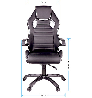 Кресло игровое Helmi HL-S03 "Drift", экокожа черная, вставка ткань серая