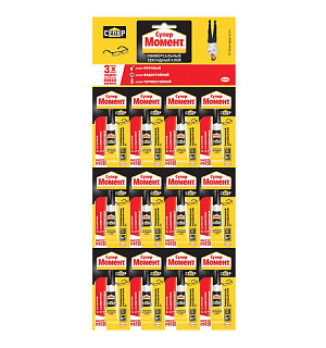 Клей моментальный Супер МОМЕНТ, 3 г, отрывная мультикарта, 608976
