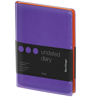 Ежедневник недатир. В6, 136л., кожзам, Berlingo "Fuze", цветной срез, фиолетовый