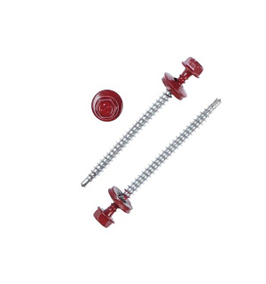 Саморез  4,8х70 кровельный, красно-коричневый, RAL 3011, уп. 30 шт. с окном