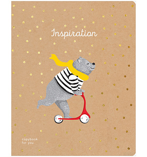 Тетрадь 48л., А5, клетка Greenwich Line "Trendy kraft", краф-картон, тиснение фольгой, 70г/м2