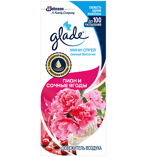 Сменный мини-спрей для освежителя воздуха Glade "Пион и сочные ягоды", 10мл