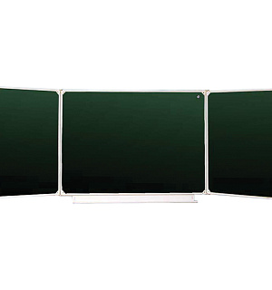 Доска магнитно-меловая OfficeSpace, трехсекционная, 300*100/100*75*2, алюминиевая рамка