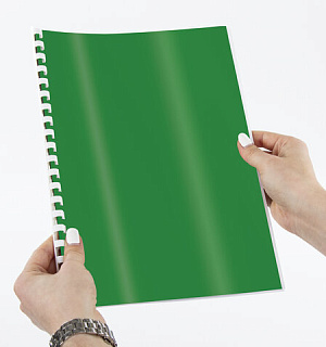 Обложки картонные для переплета, А4, КОМПЛЕКТ 100 шт., глянцевые, 250 г/м2, зеленые, BRAUBERG, 530954