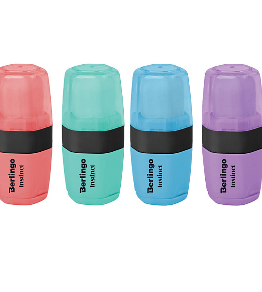 Точилка пластиковая с ластиком Berlingo "Instinct" 1 отверстие, контейнер, ассорти