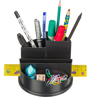 Подставка-органайзер д/канц.мелочей Attache Line 6 отд черный 140х140х105мм