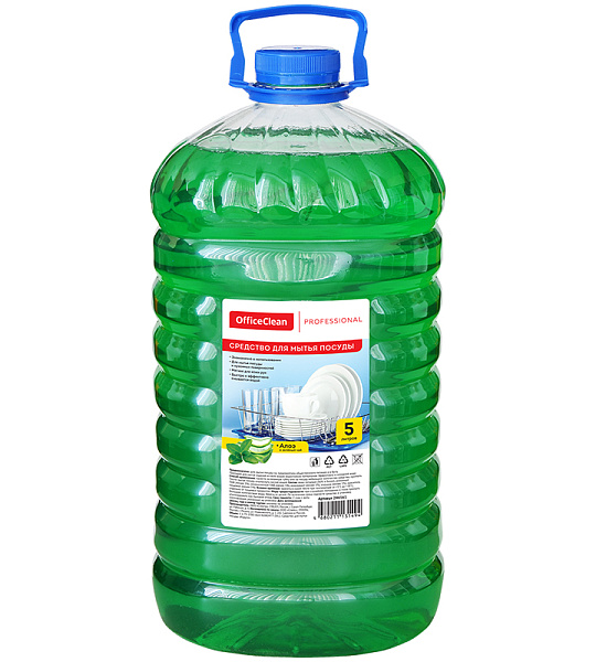 Средство для мытья посуды OfficeClean Professional "Алоэ и зеленый чай", ПЭТ, 5л