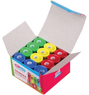 Точилка пластиковая ArtSpace 1 отверстие, контейнер, ассорти