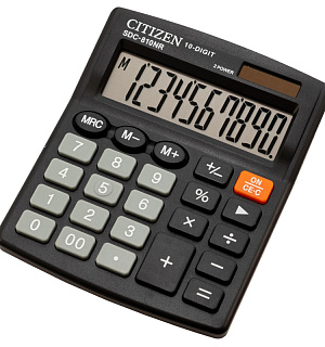 Калькулятор настольный КОМПАКТНЫЙ Citizen бух. SDC-810NR 10раз. дв.пит черн
