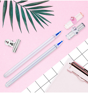 Ручка гелевая стираемая MESHU "Cute Cats" синяя, 0,5мм, корпус ассорти