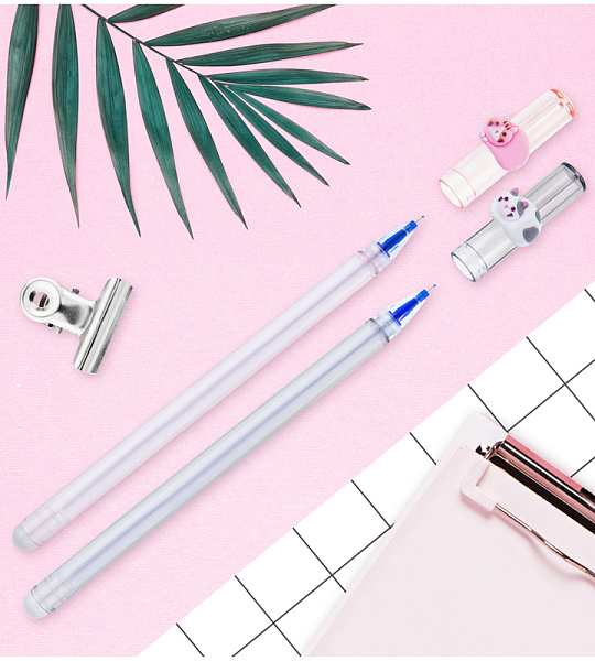 Ручка гелевая стираемая MESHU "Cute Cats" синяя, 0,5мм, корпус ассорти