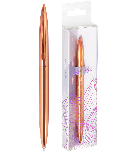 Ручка шариковая автоматическая MESHU "Rose gold" синяя, 1,0мм