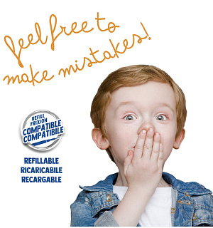 Ручка гелевая стираемая Carioca "Oops" синяя, грип, 0,7мм