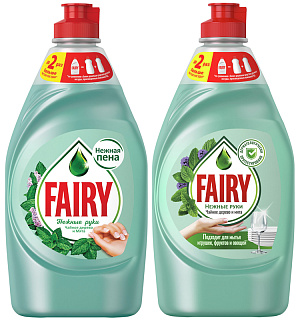 Средство для мытья посуды Fairy "Нежные руки. Чайное дерево и мята", 450мл