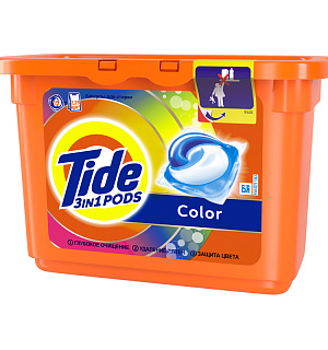 Капсулы для машинной стирки Tide "Color", 15шт.*24,8г