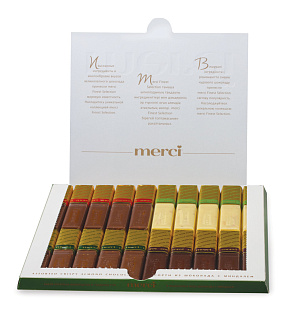 Конфеты шоколадные MERCI (Мерси), ассорти из шоколада с миндалем, 250 г, картонная коробка, 014457-20